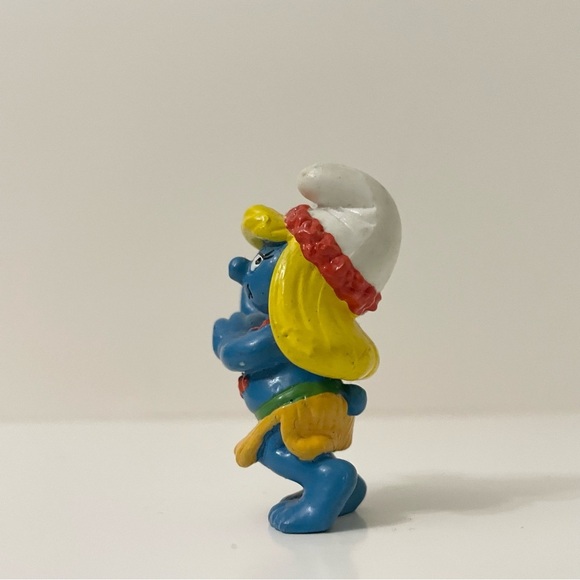 Vtg 1988 Smurfs Hula Smurfette Figure Hawaiian Dancer Smurf Figurine Schleich - Picture 2 of 12